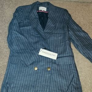 Striped denim structured jacket